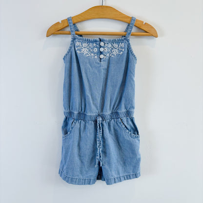 Embroidered Chambray Romper (2T)