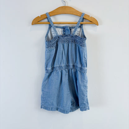 Embroidered Chambray Romper (2T)