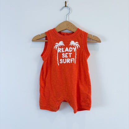 Orange Graphic Romper (3-6M)