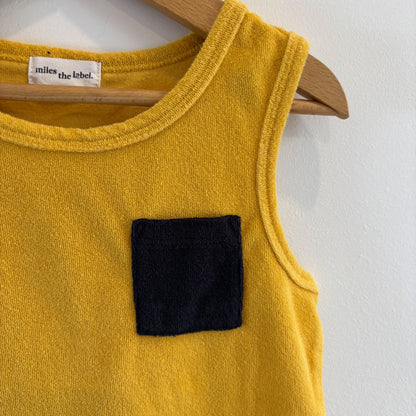 Yellow + Navy Terry Tank (4Y)
