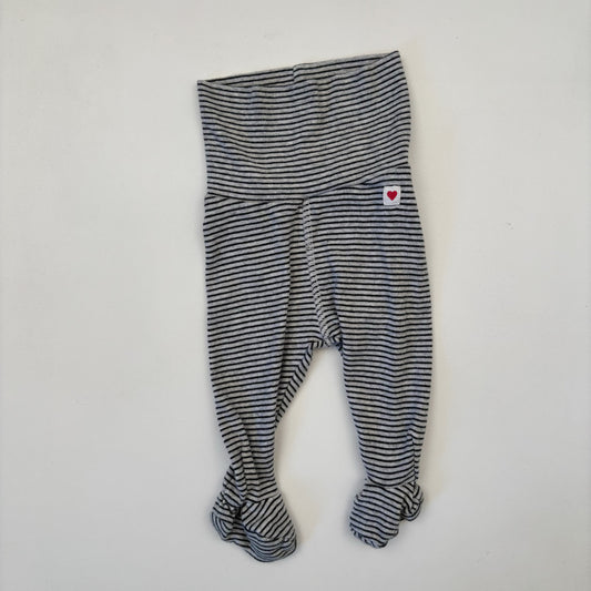 Grey Striped Footed Pants (0-1M)