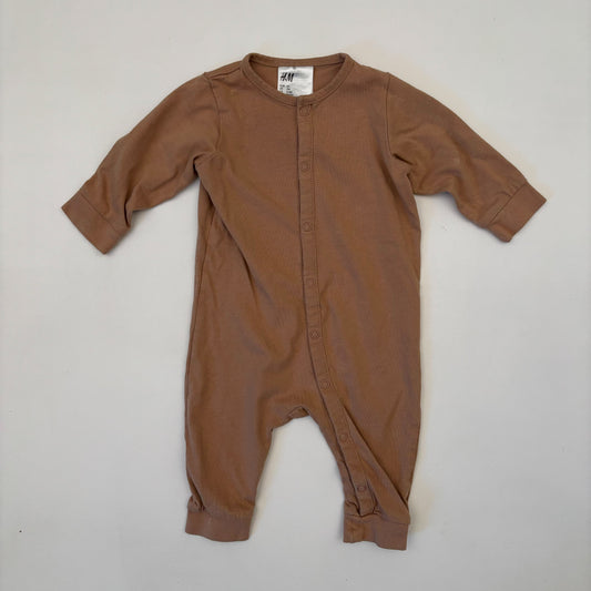 Footless Brown Snap Sleeper (0-3M)