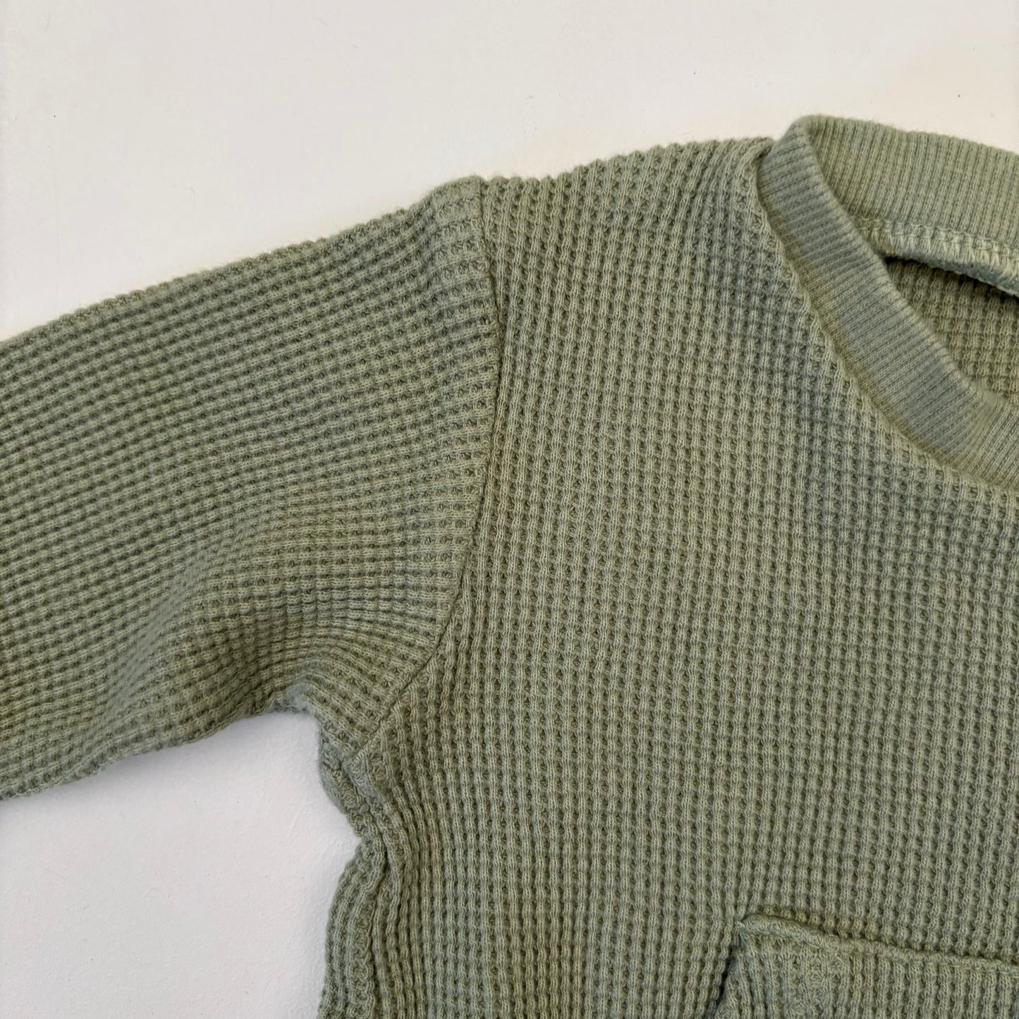 Green Waffle Top (0-3M)