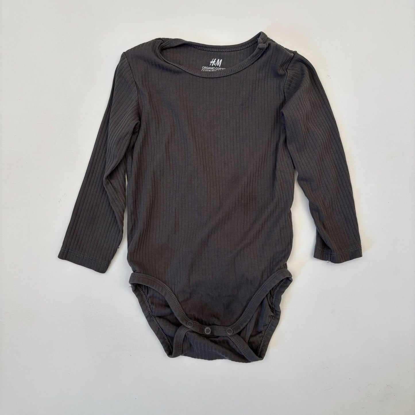 Grey Ribbed Bodysuit (12-18M)