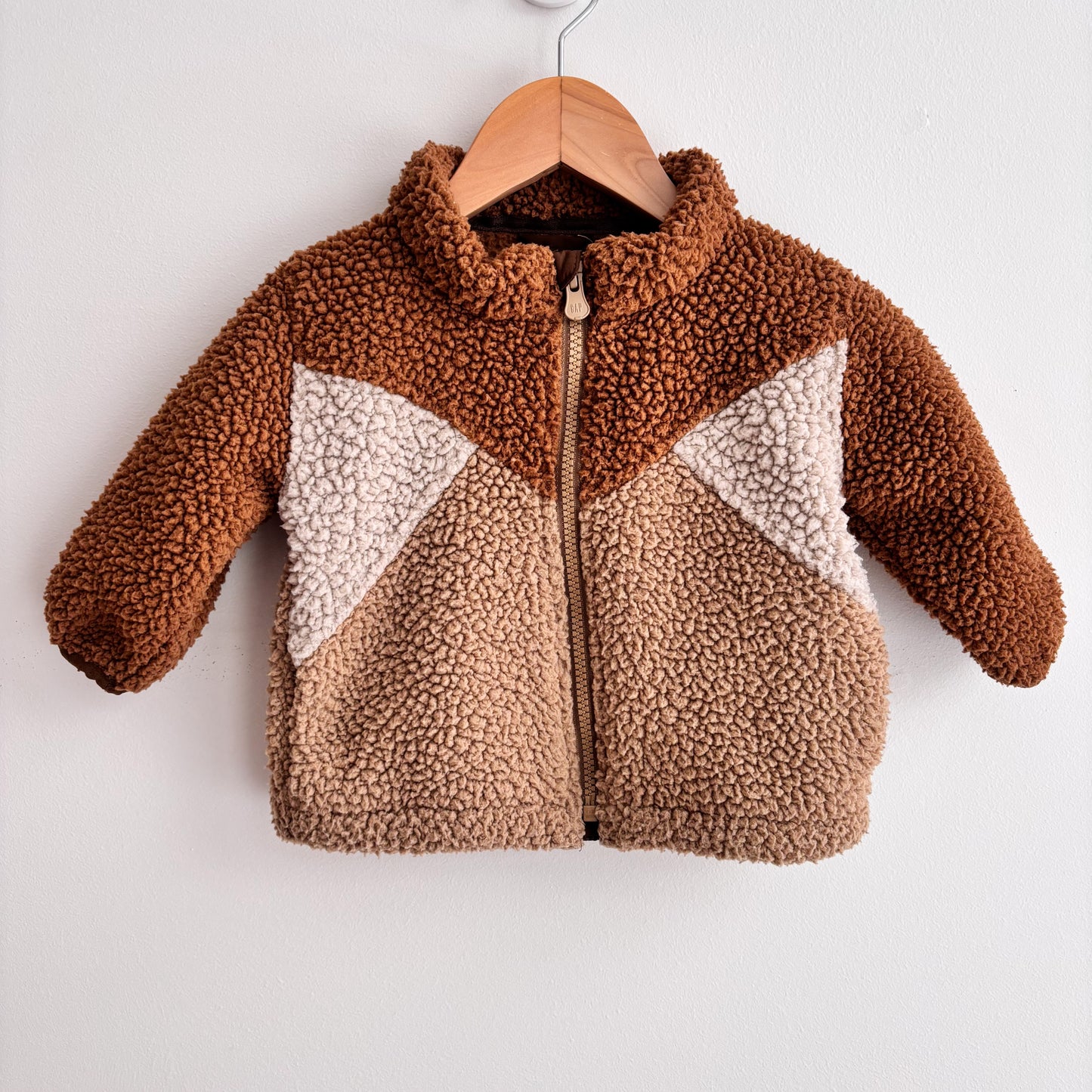 Brown Colour Blaock Jacket (6-12M)