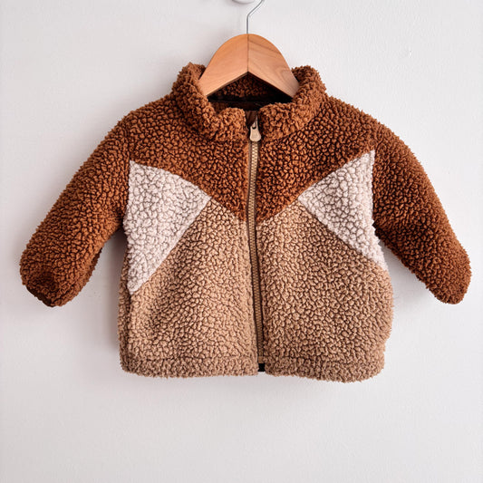 Brown Colour Blaock Jacket (6-12M)