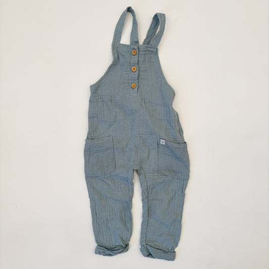 Blue Gauze Overalls (2T)