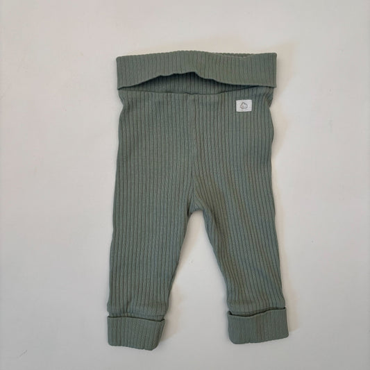 Turquoise Ribbed Pants (0-3M)