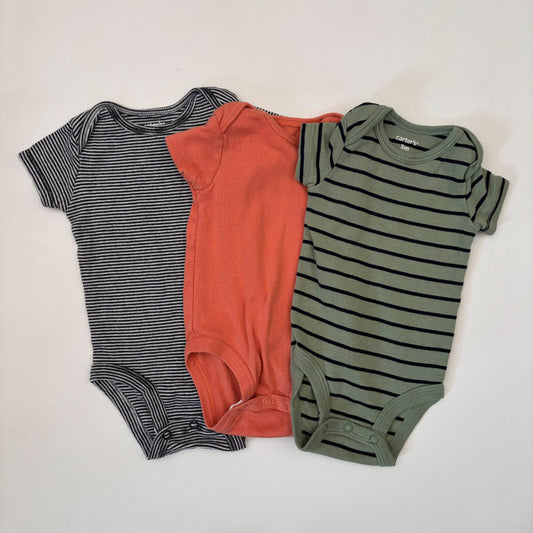 Short Sleeve Bodysuits x 3 (0-3M)