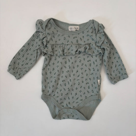 Green Floral Bodysuit (6-9M)