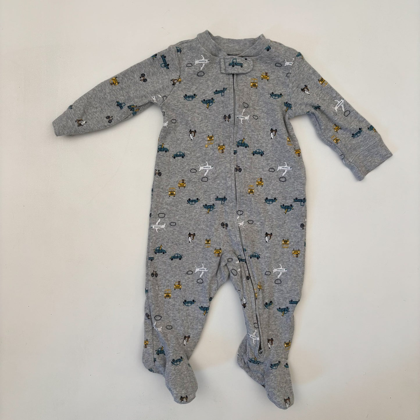 Grey Ribbed Transport Sleeper (3-6M)