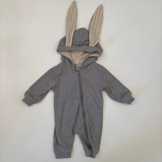 Grey Bunny Jumpsuit (0-3M)