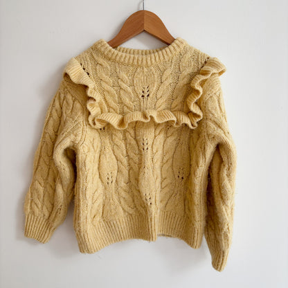Thick Yellow Ruffle Sweater (4Y)