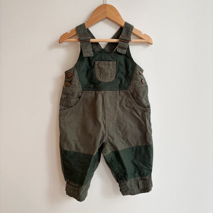 Green Canvas Overalls (3-6M)
