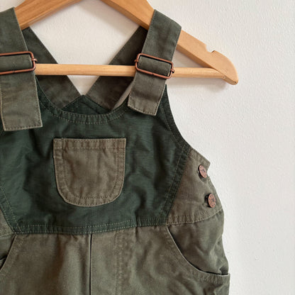 Green Canvas Overalls (3-6M)