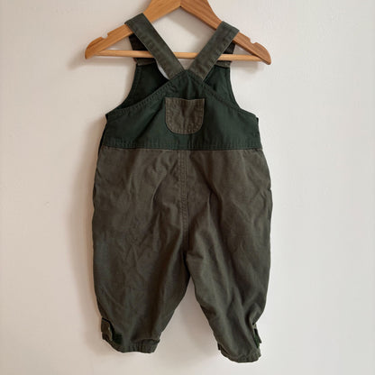 Green Canvas Overalls (3-6M)