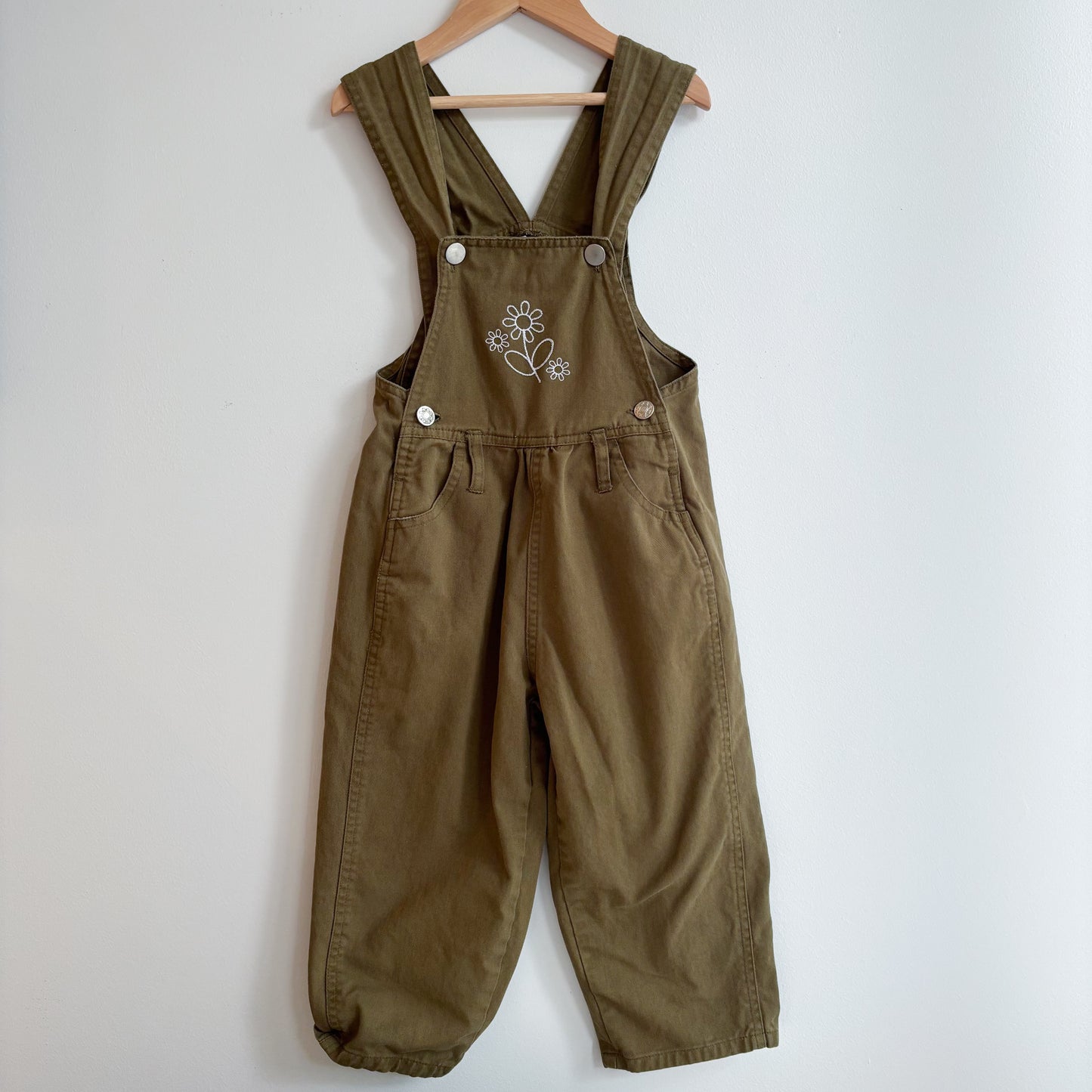 Green Embroidered Overalls (3T)