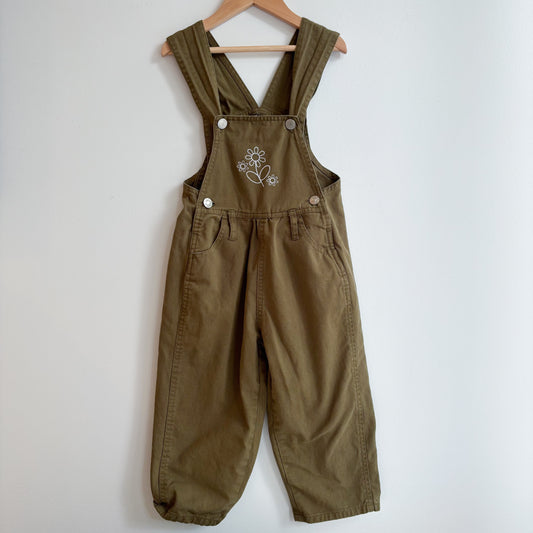 Green Embroidered Overalls (3T)
