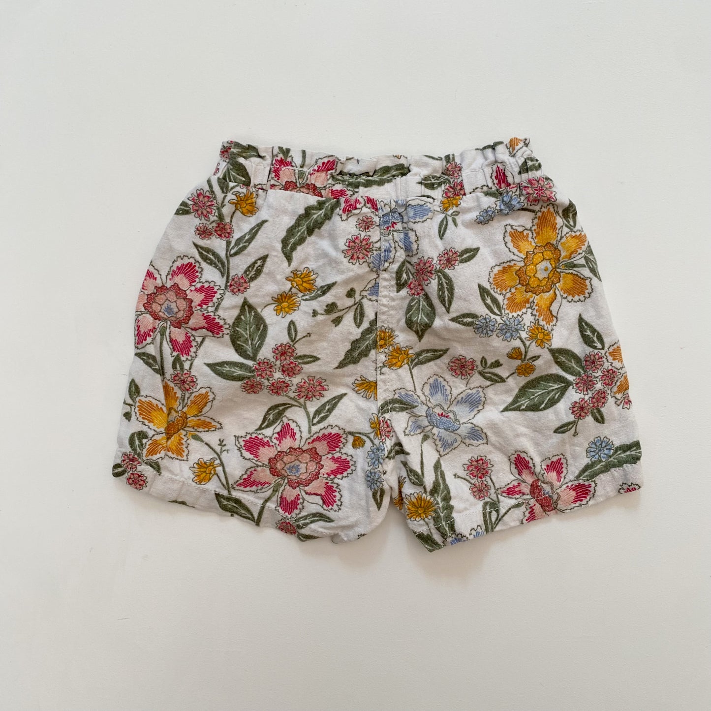 Floral Linen Blend Shorts