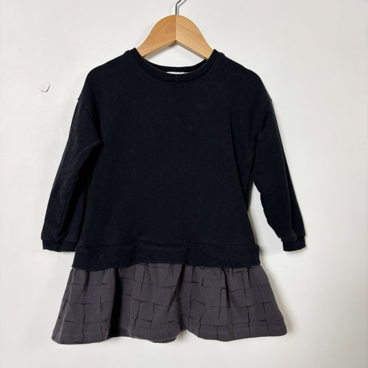 Grey + Black Sweatshirt Dress (2Y)