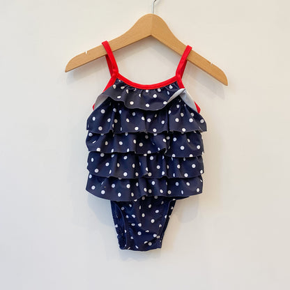 Navy Polka Dot Swimsuit (12-18M)
