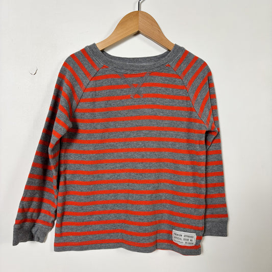Grey + Orange Waffle Long Sleeve (5T)