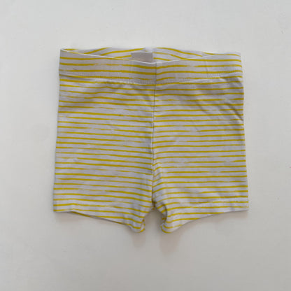Yellow Striped Biker Shorts