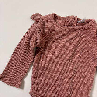 Ruffled Waffle Bodysuit (0-3M)