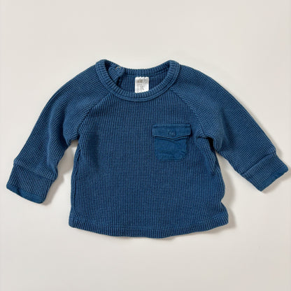 Blue Waffle Shirt (4-6M)