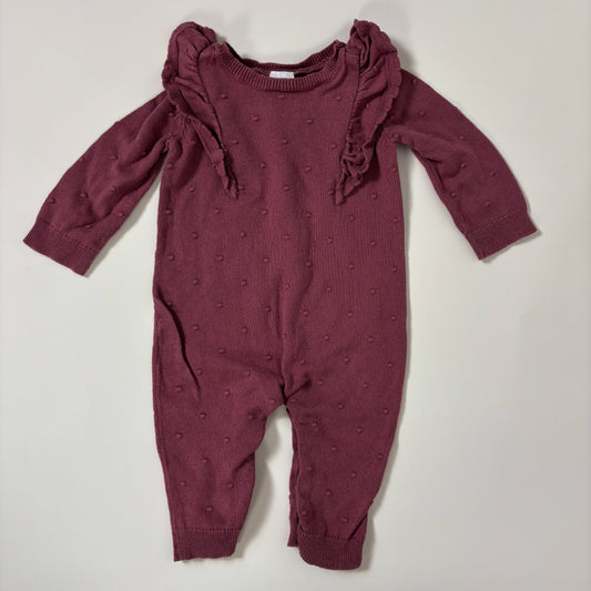 Deep Purple Long Sleeve Romper (3-6M)