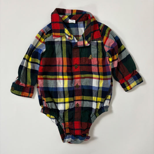 Plaid Buttoned Bodysuit (6-12M)