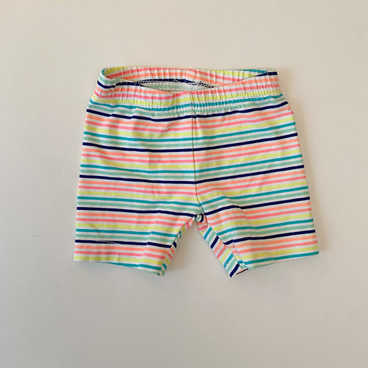 Neon Striped Biker Shorts