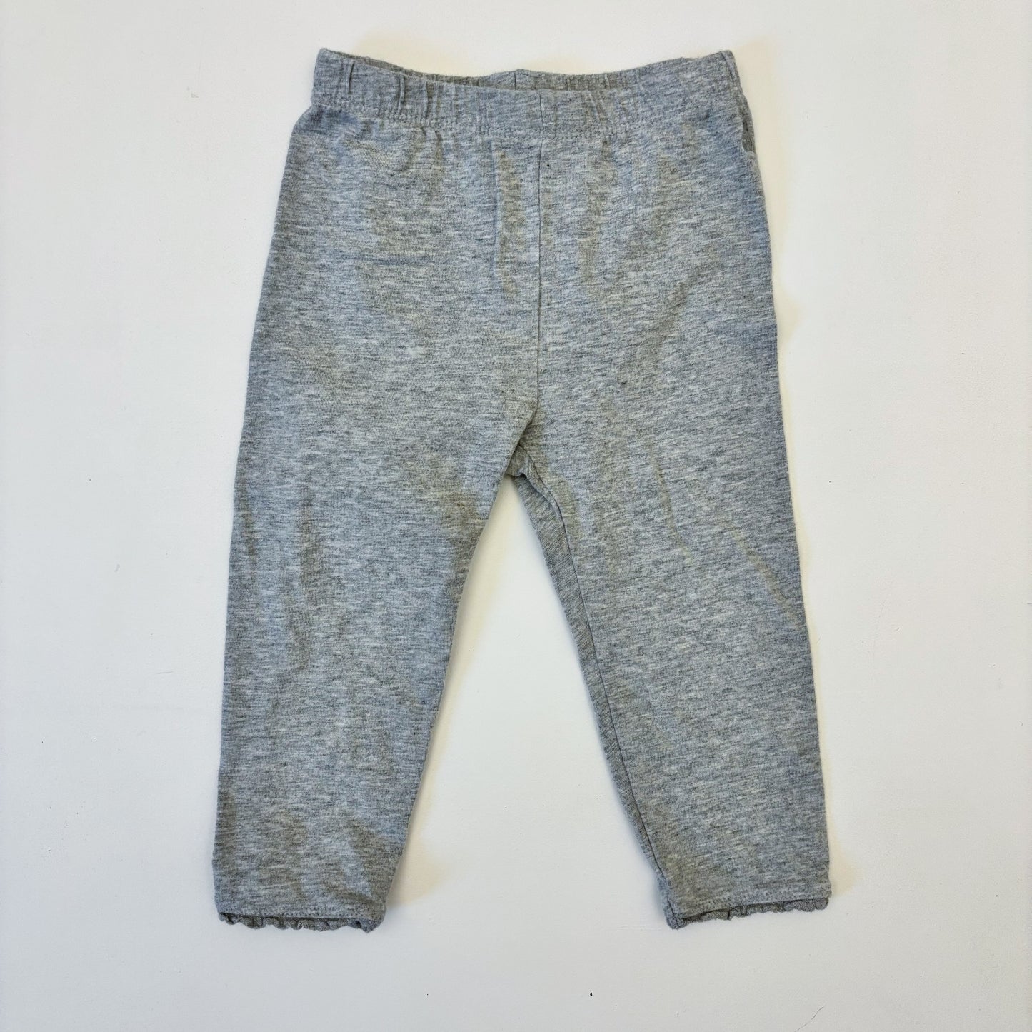 Grey Leggings with Lace Ankle Trim (12-18M)