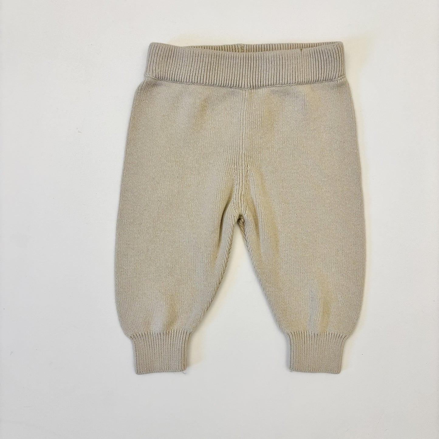 Cream Knit Pants (0-3M)