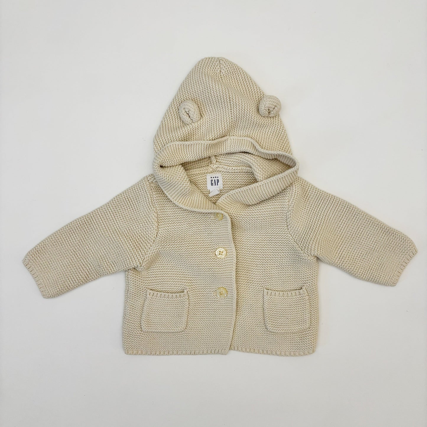 Cream Bear Cardigan (3-6M)