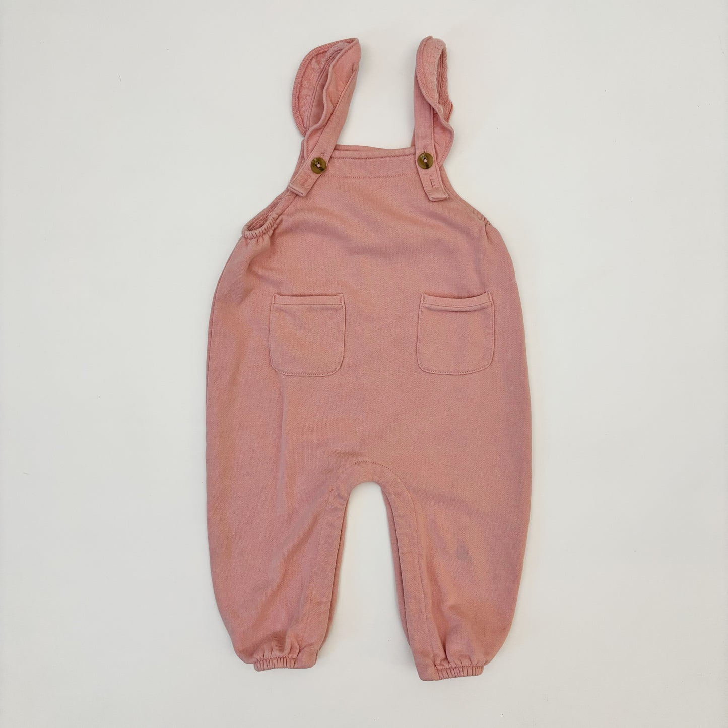 Pink Sweatpant Overalls (12-18M)