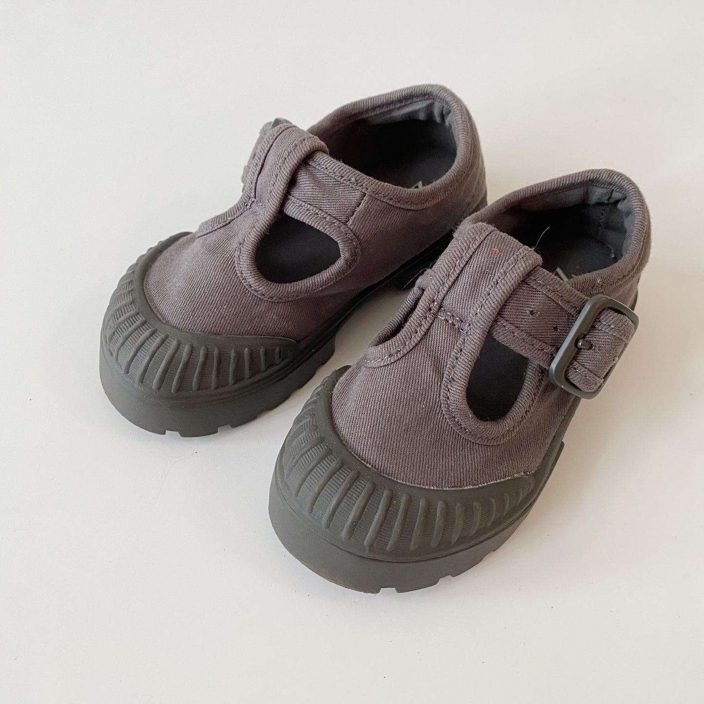 Grey T-Strap Mary-Janes