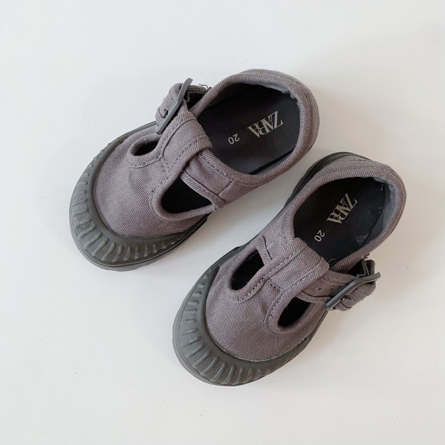 Grey T-Strap Mary-Janes