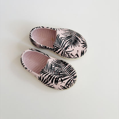 Pink Palm Leaf Slip On Shoes (4C)