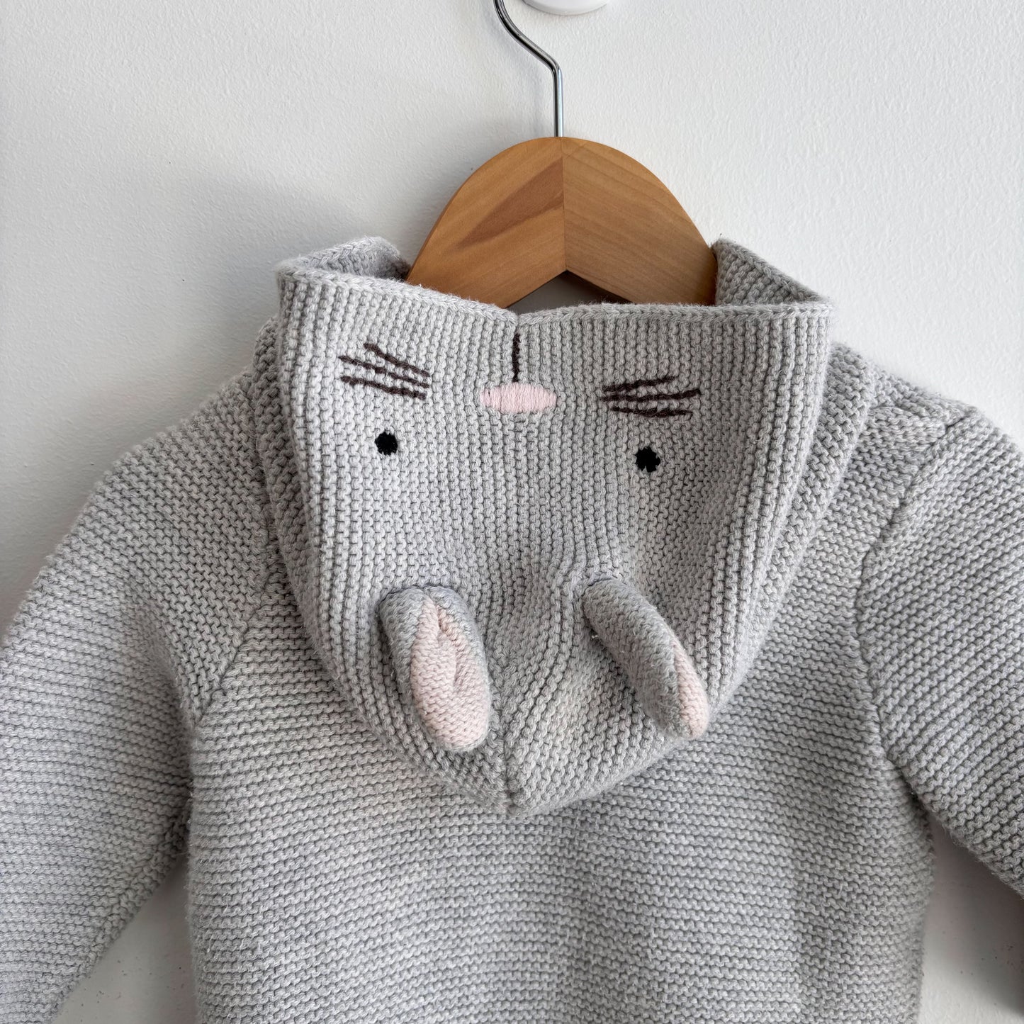 Grey Hooded Bunny Sweater (6-12M)