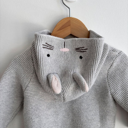 Grey Hooded Bunny Sweater (6-12M)