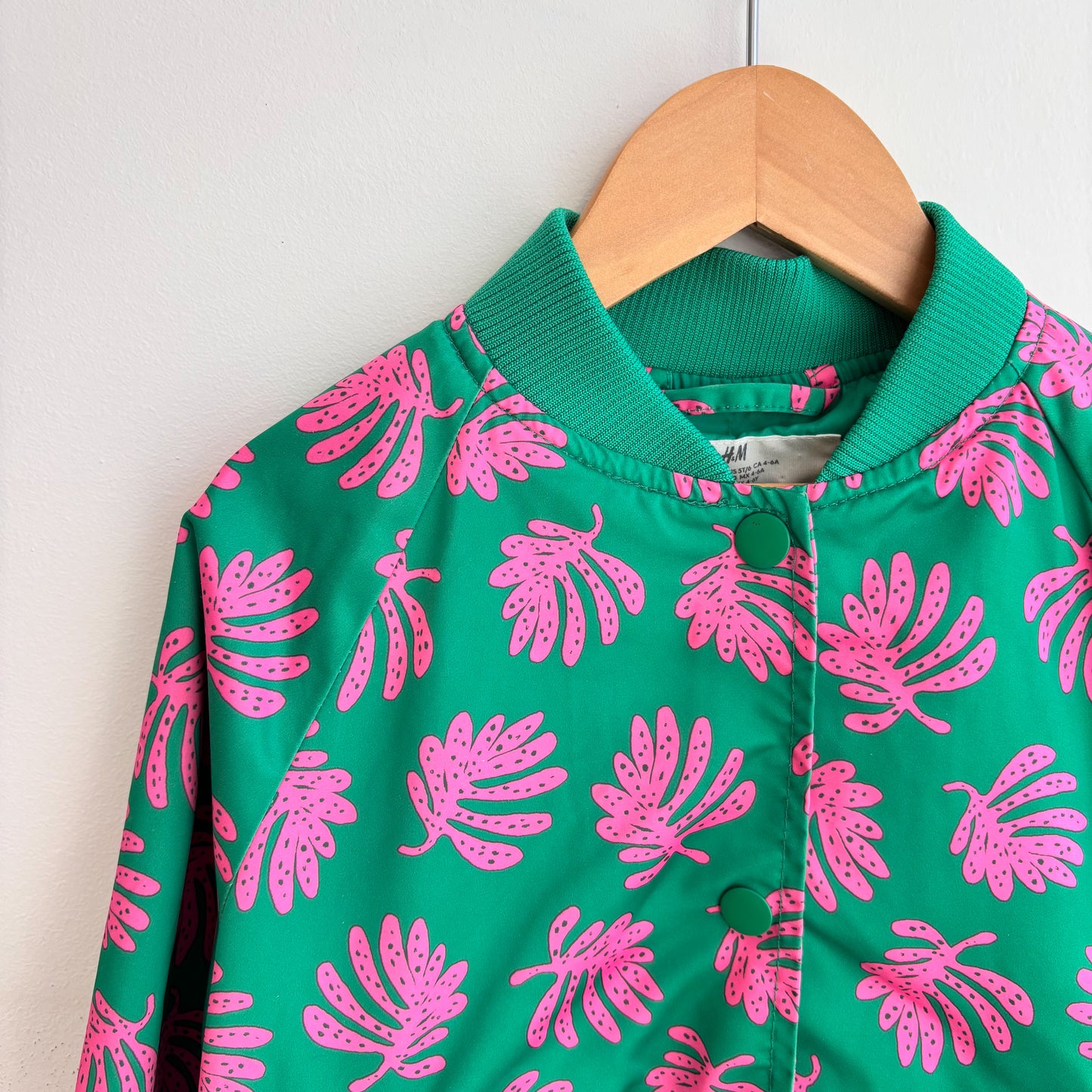 Palm Print Bomber Style Jacket (4-6Y)