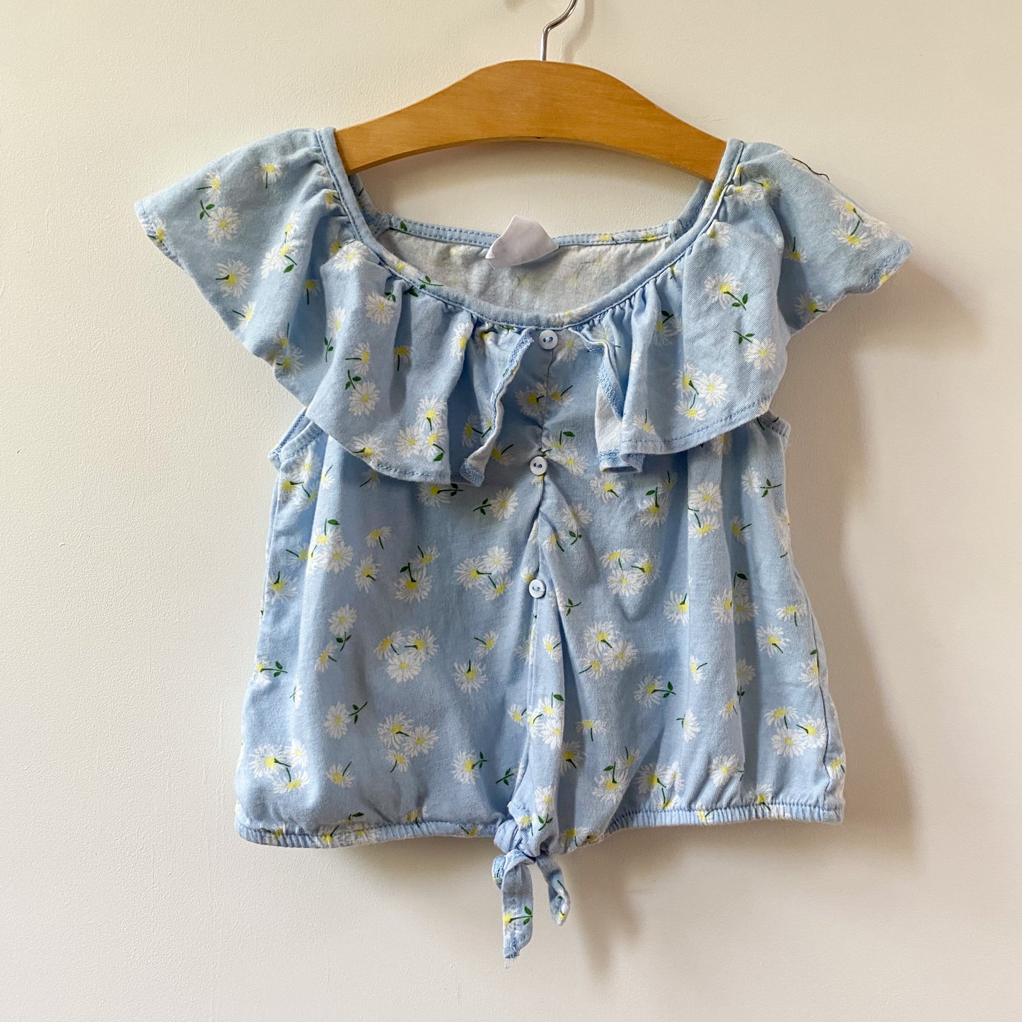 Cropped Light Blue Daisy Shirt (6Y)