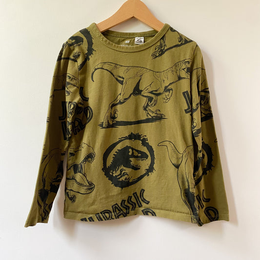 Green Dino Print Shirt (6X/7Y)