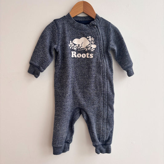 Navy Sweatsuit Romper (6-12M)