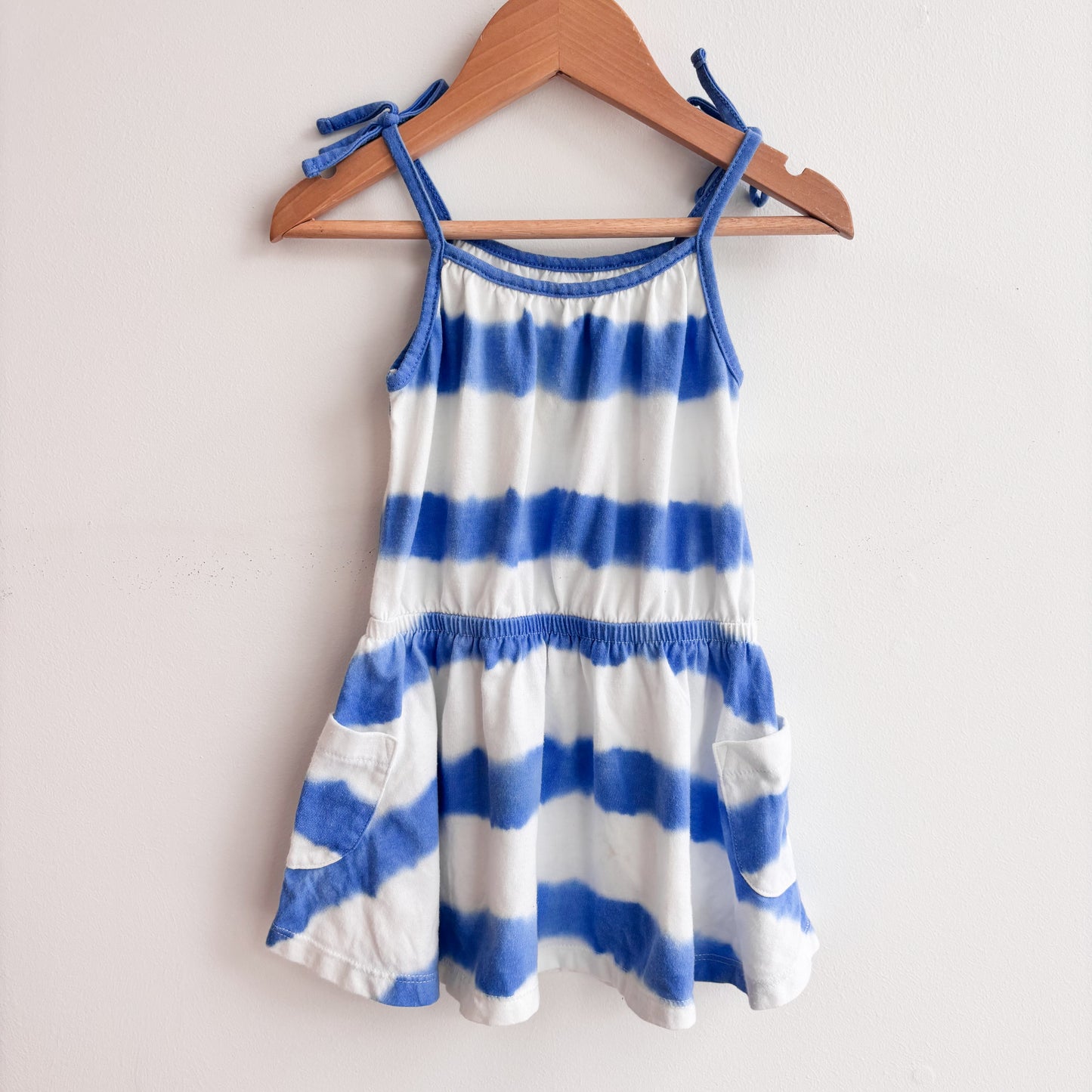 Blue & White Dress w/ Pockets (18-24M)