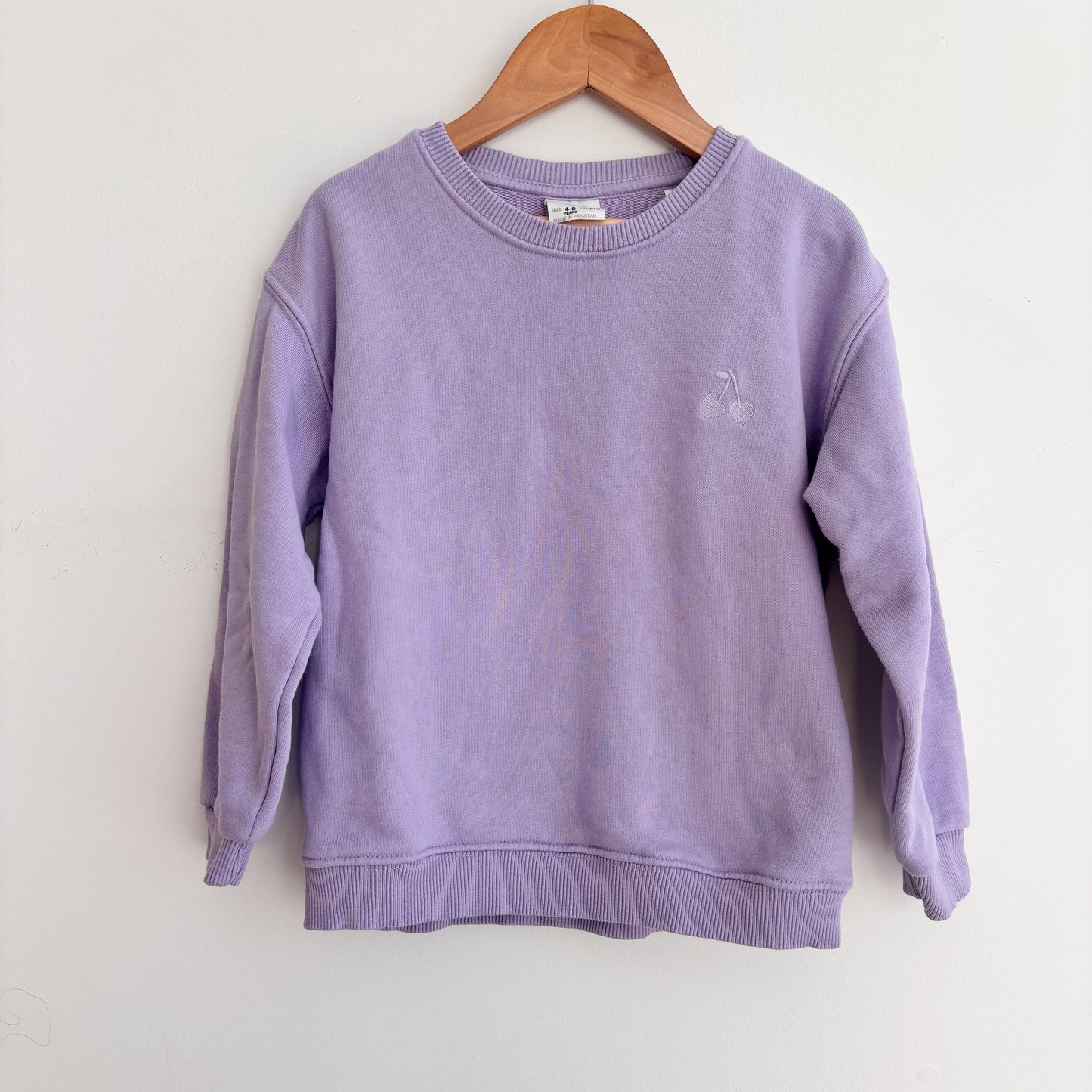 Crewneck Sweatshirt with Embroidered Cherries