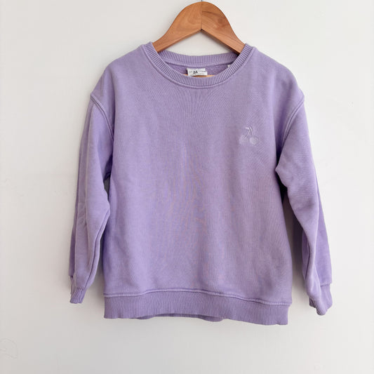 Crewneck Sweatshirt with Embroidered Cherries