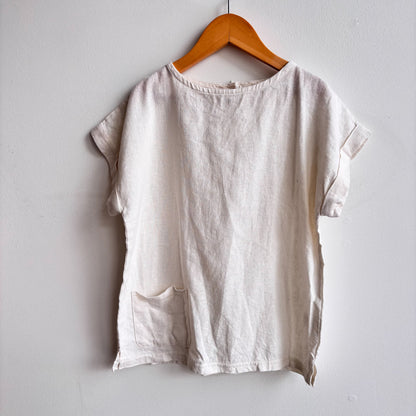 White Linen-blend Top (8Y)