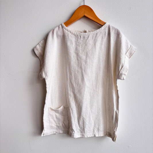 White Linen-blend Top (8Y)